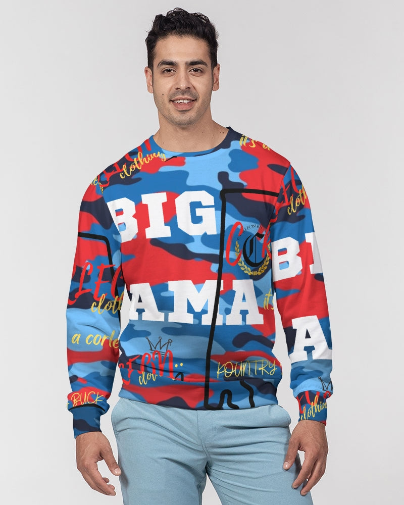 BIG BAMA Men's Classic French Terry Crewneck Pullover