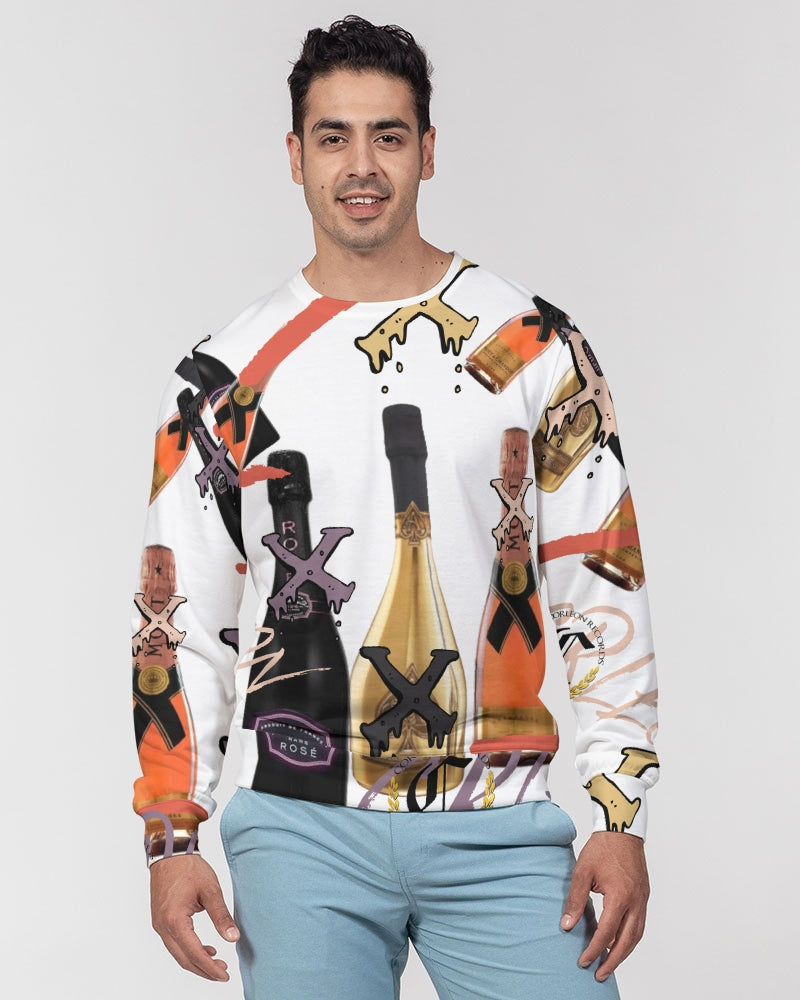 CHAMPAGNE DRIP Men's Classic French Terry Crewneck Pullover