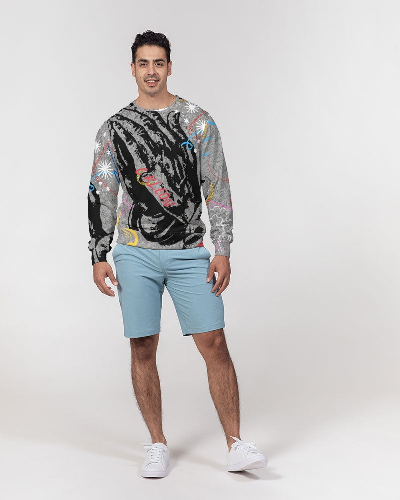 C RLEON (13) Men's Classic French Terry Crewneck Pullover