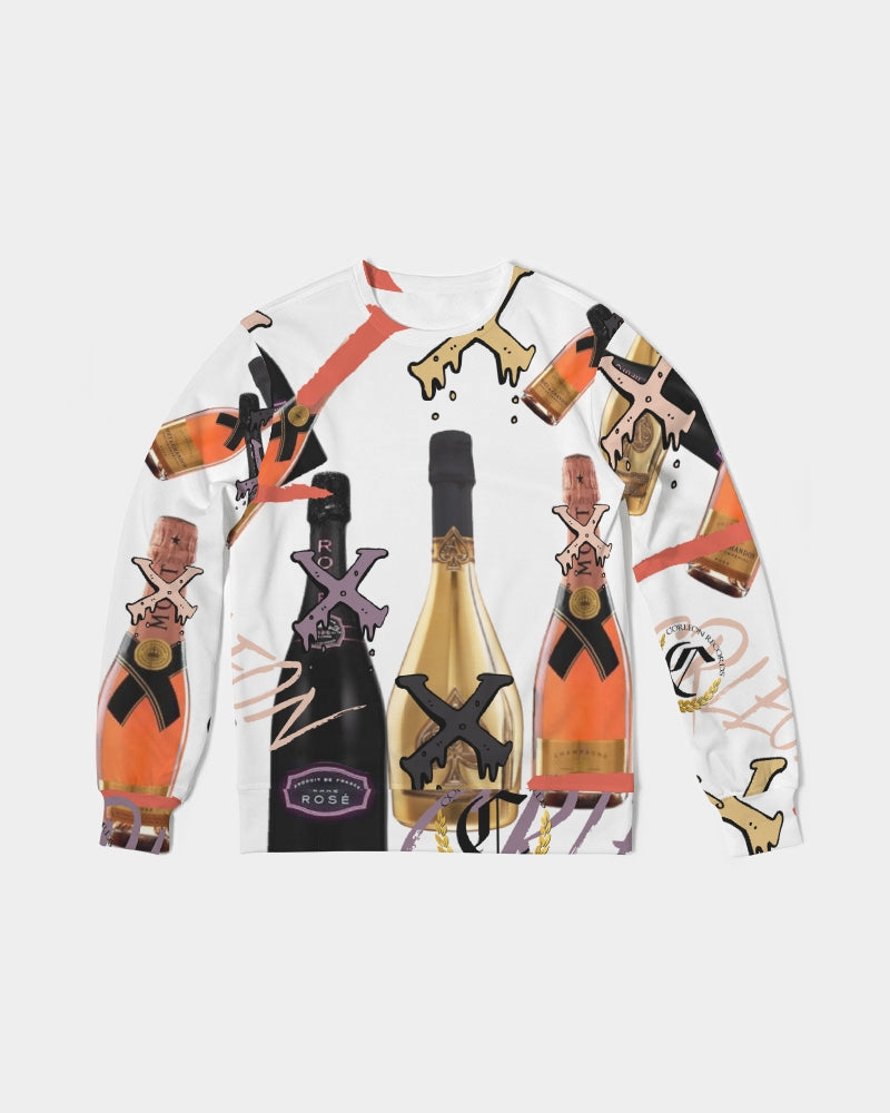 CHAMPAGNE DRIP Men's Classic French Terry Crewneck Pullover