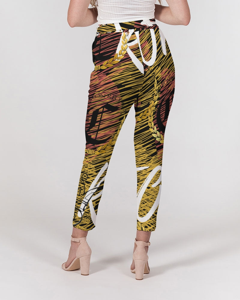 C RLEON (10) Women's Belted Tapered Pants