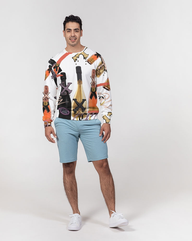 CHAMPAGNE DRIP Men's Classic French Terry Crewneck Pullover
