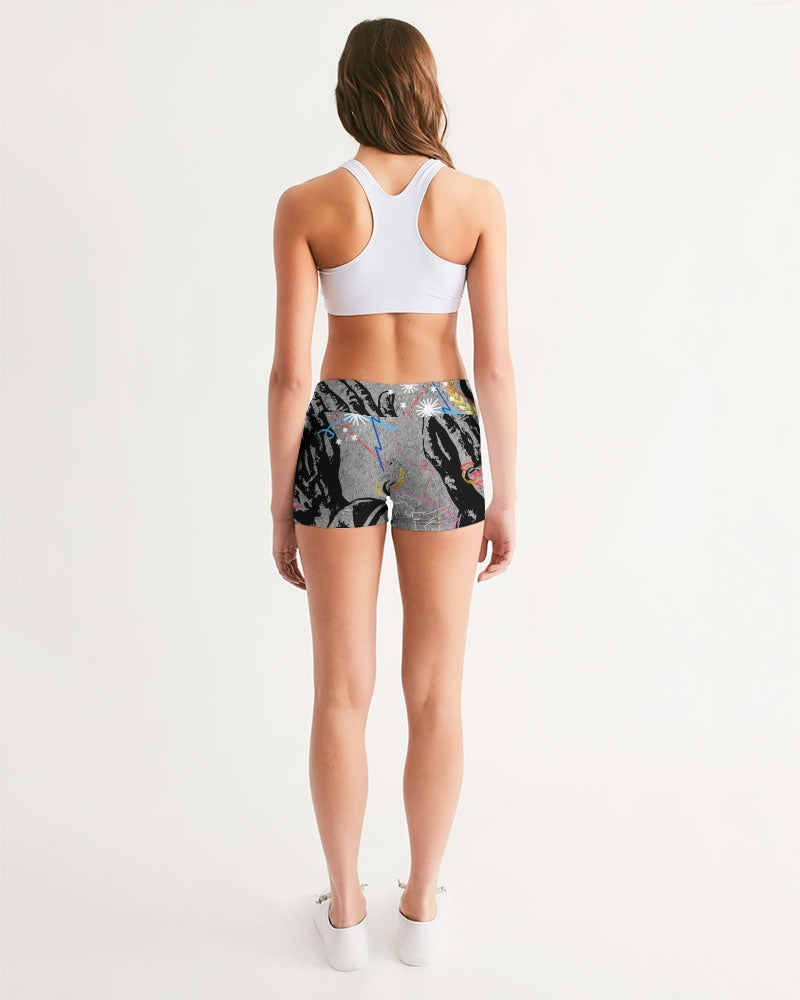 C RLEON (13) Women's Mid-Rise Yoga Shorts