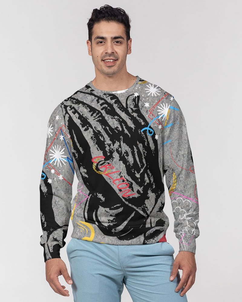 C RLEON (13) Men's Classic French Terry Crewneck Pullover