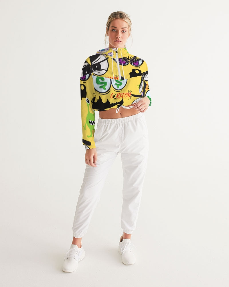 ALL EYEZ Women's Cropped Windbreaker