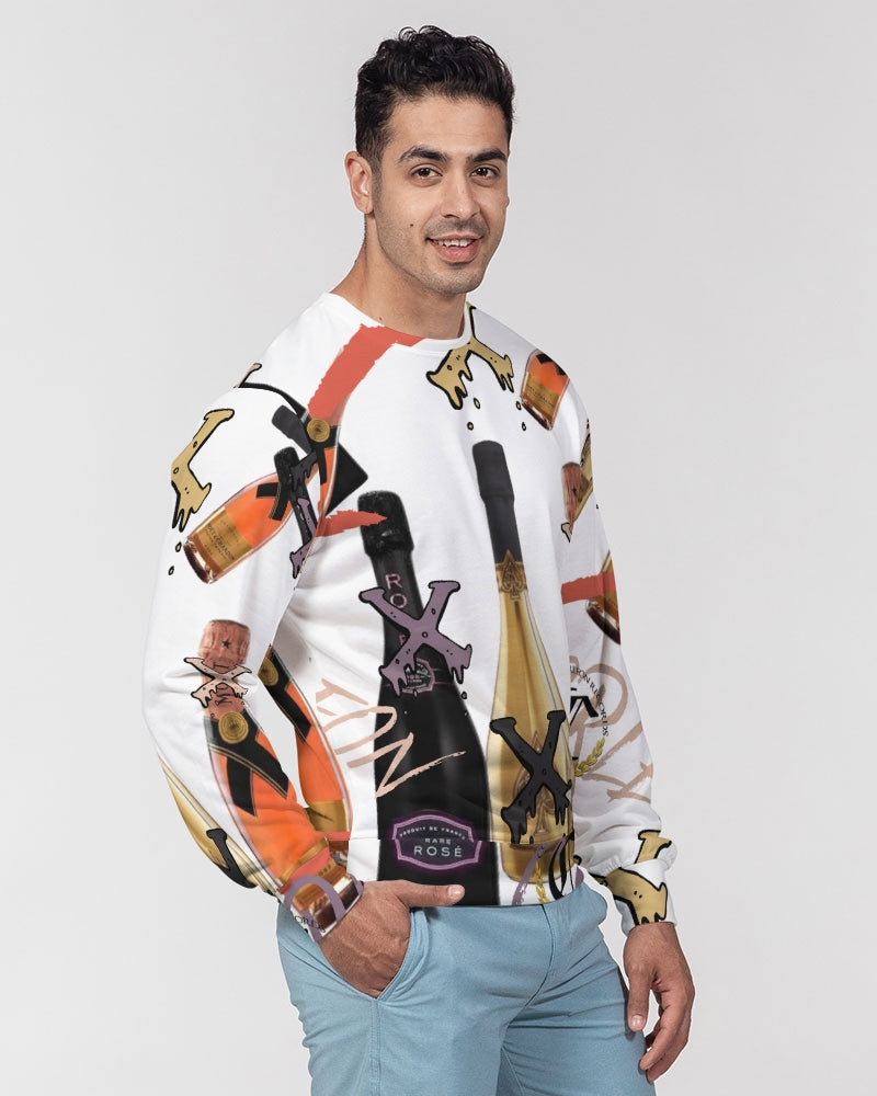 CHAMPAGNE DRIP Men's Classic French Terry Crewneck Pullover