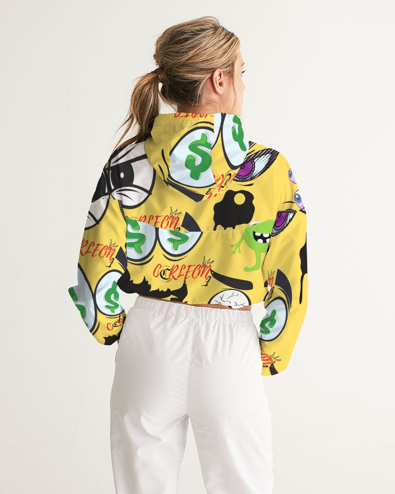 ALL EYEZ Women's Cropped Windbreaker