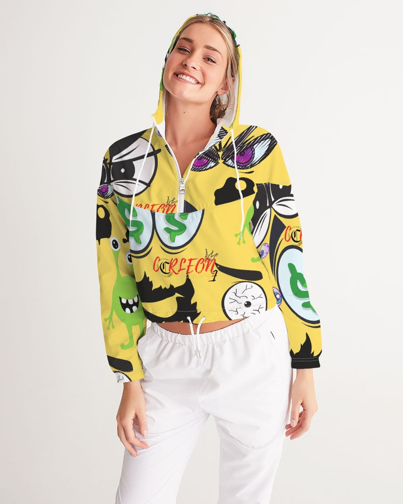 ALL EYEZ Women's Cropped Windbreaker