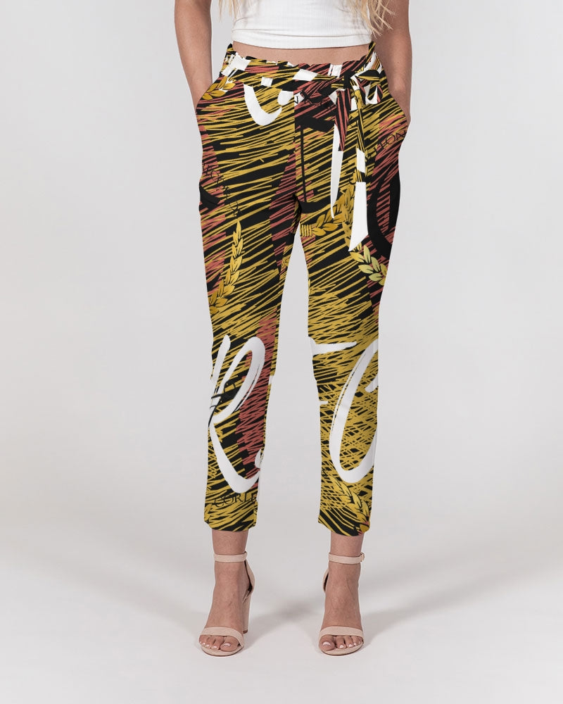 C RLEON (10) Women's Belted Tapered Pants