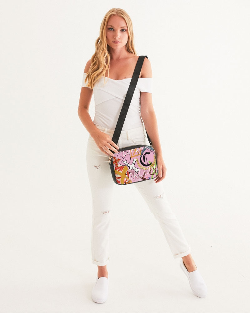 PINK_ WHITE Crossbody Bag