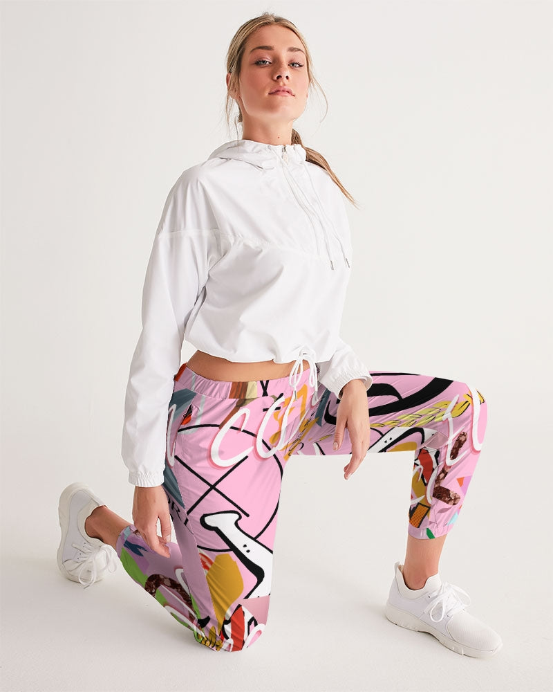 PINK_ WHITE Women's Track Pants