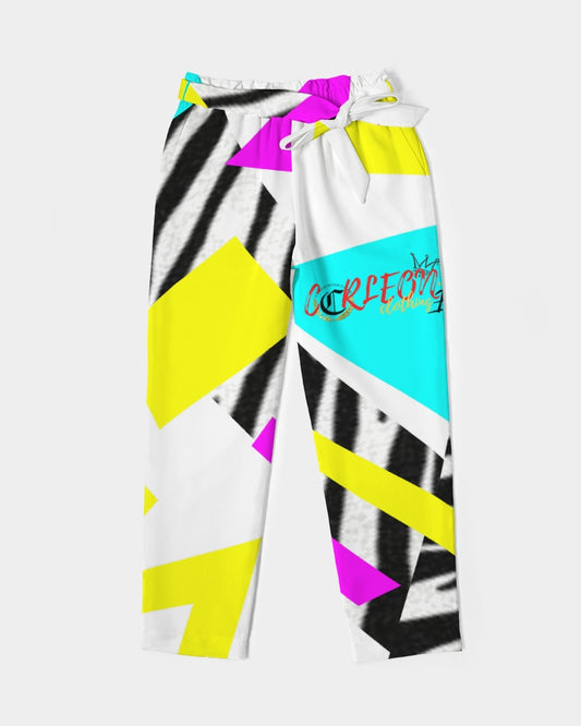 SUMMER VIBES Women's Belted Tapered Pants