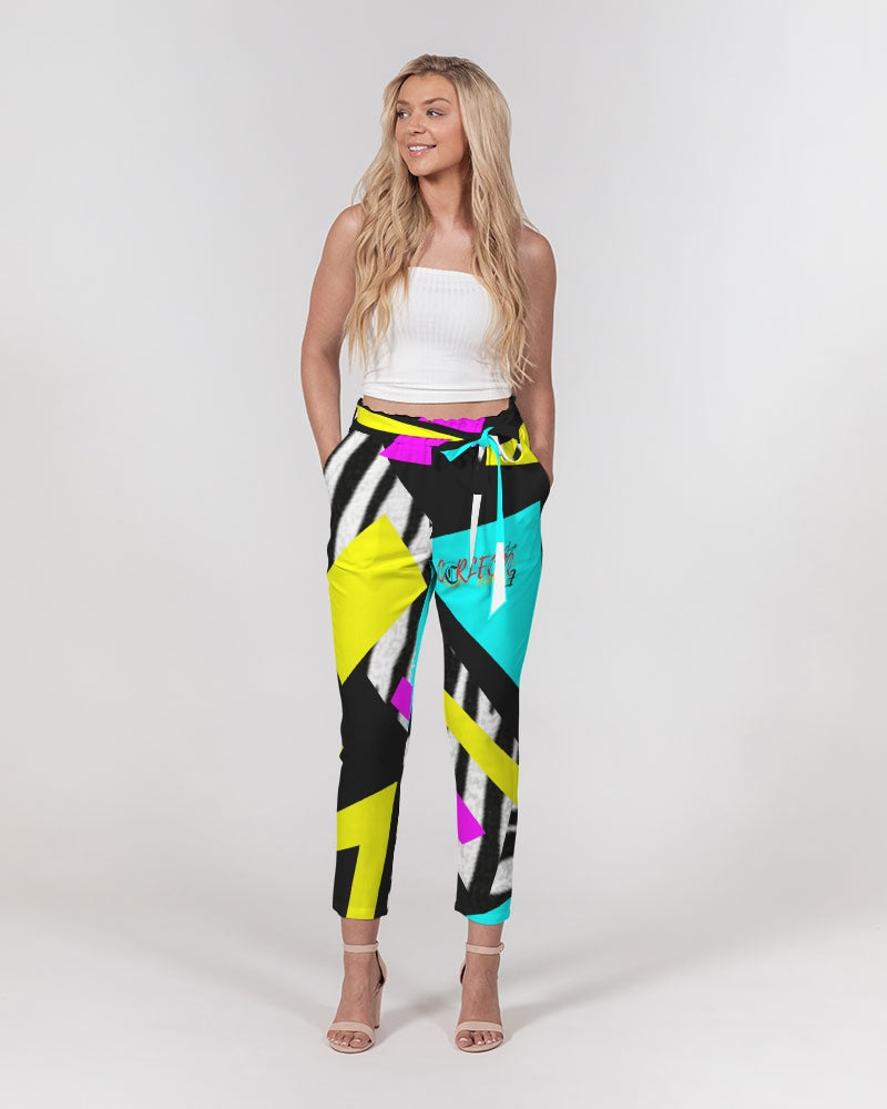 SUMMER VIBES (1) Women's Belted Tapered Pants