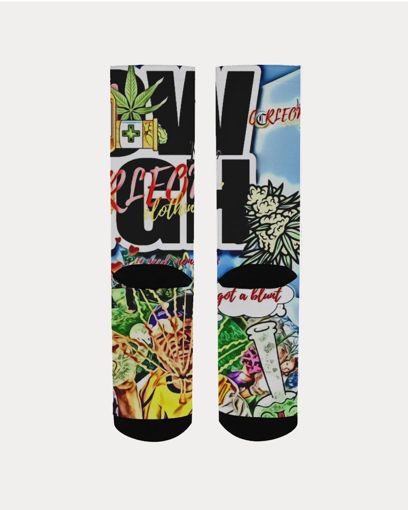 got weed how high cartoon Men's Socks