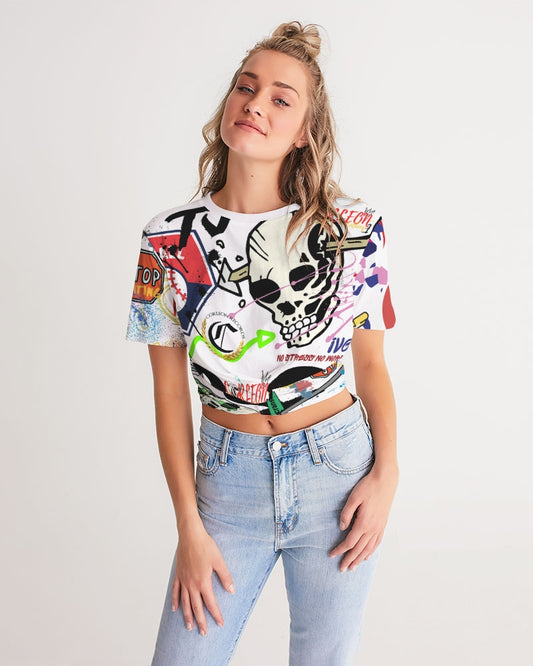 DRIP VIBES (1) Women's Twist-Front Cropped Tee