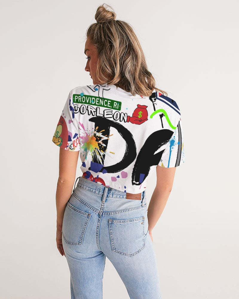 DRIP VIBES (1) Women's Twist-Front Cropped Tee