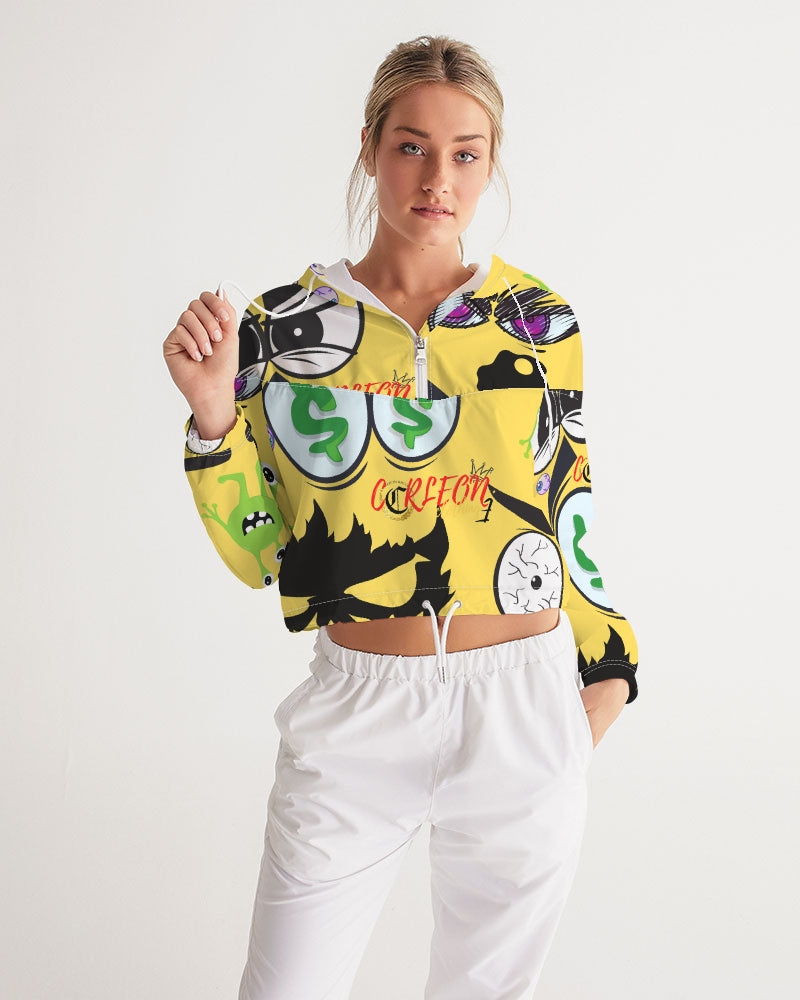 ALL EYEZ Women's Cropped Windbreaker