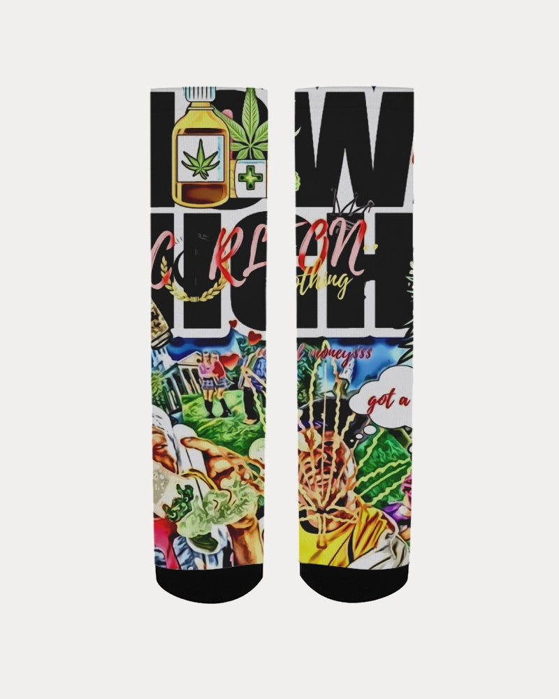 got weed how high cartoon Women's Socks